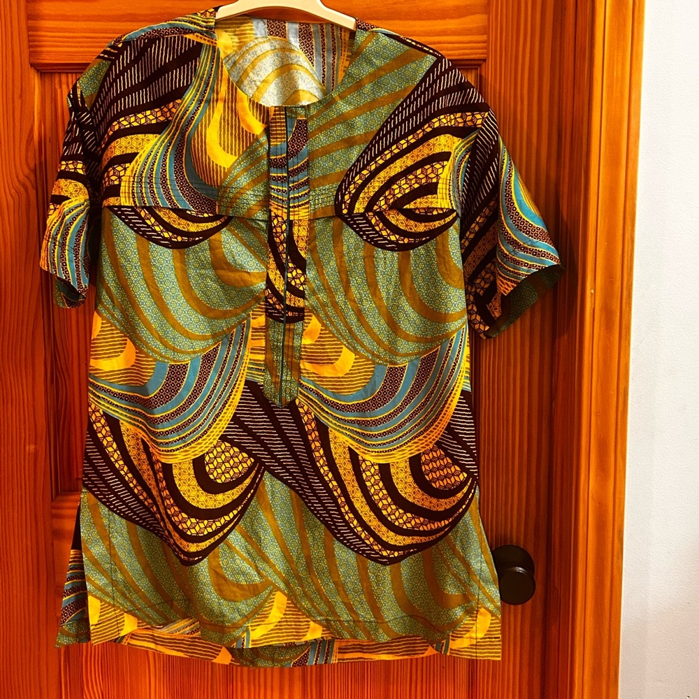 Colorful Patterned Short Sleeve Tunic
